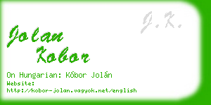 jolan kobor business card